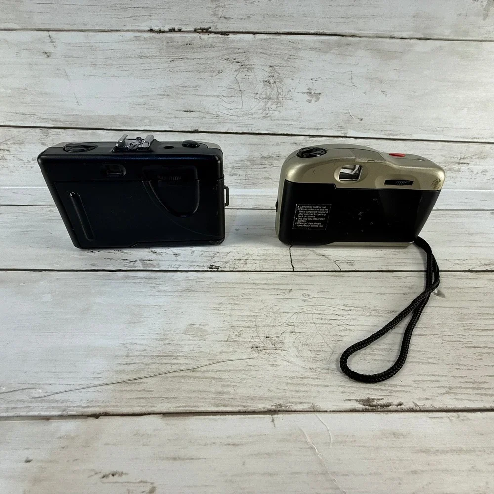 Vivitar IC 400 Focus Free‎ and Panoramic 35mm Film Camera Lot Champagne Gold